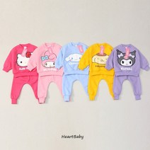정품 겨울 산리오 바지 상하 세트 유아 아동 키즈 주니어 초등학생 남아 여아 맨투맨 티셔츠 상하복세트 등원룩 스쿨룩 남매룩 형제룩 자매룩 쌍둥이룩 커플룩 겨울옷 코디