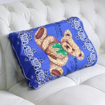 베개날다 메모리폼 굴곡형 경추베개 (랜덤1+1), 베어_블루