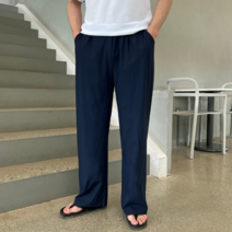 남자 냉감 와이드핏 팬츠 와이드 바지 시원한 캐주얼 밴딩 바지 스판 여름 코디 옷