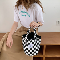 체크패턴 컬렉션 토트 에코백 2022 캔버스 원통 레오파드 [이거찜]국내최저가