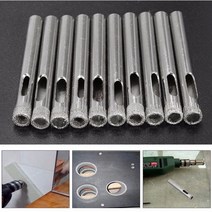 10Pcs 다이아몬드 구멍 톱 7mm 드릴 비트 도구 세라믹 타일 유리 슬레이트 도자기 대리석 파워