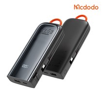 맥도도 듀얼 케이블 일체형 잔량표시 고속충전 보조배터리 10000mAh C타입 / 8핀, Black