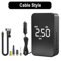 휴대용 에어컴프레셔EAFC-타이어 공기 주입기 6000mAh 충전식 휴대용 자동차 압축기 펌프 150PSI 오토, 01 Wired Style