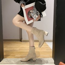 프리센스 2133 여성 스웨이드 스판 앵클 부츠