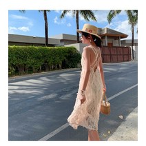 레이스 뷔스티에원피스 여성 여름 여신 등트임 머메이드한 바캉스 비치 4108060090