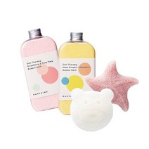 나띵프로젝트 촉감놀이 목욕세트버블바스 2종 + 곤약스펀지 2종, 옐로+블루