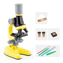 디지털줄자 레이저 거리측정 어린이 생물 현미경 키트 LED 실험실 100X 4, 폴란드+Yellow Set