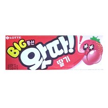 맛있는롯데 왓따 딸기 옴팡이 23g 1개 아이 간식 풍선 껌사무실 대용량 업소용 식당용 간식 소스, 본상품