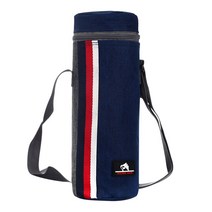 범용 물병 쿨러 백 파우치 대용량 절연 야외 여행 캠핑 하이킹, Navy blue
