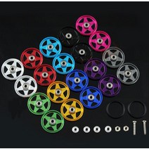 미니카4WD트랙 트럭 미니카 19mm 알루미늄 볼 레이스 롤러 링 + 520 베어링 4 개 타미야 미니 4WD 레이싱, 09 pink