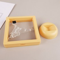 상자 목걸이 반지 귀걸이 선물 팔찌 케이스 종이 가방 정리함 디스플레이 포장 보관 보석함 돌반지함 3 개 크기 산화 방지 PE 필름 보석 함 전시 투명한 Ins 작풍 휴대용 저장, [03] 11X11, [02] yellow, 03 11X11