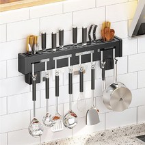 살림마녀 수저꽂이 싱크대 60cm 칼꽂이 칼블럭 칼통 칼보관함 선반, 1개, 블랙 60cm