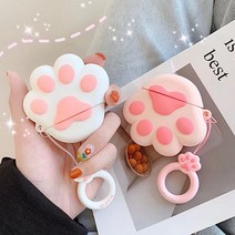 믹스더마켓 아이폰 에어팟프로 모찌 고양이 강아지 발바닥 케이스, 화이트, 에어팟프로모찌케이스