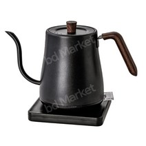 스마트 온도조절 드립포트 온도유지 커피포트기, 검은색 나뭇결 220v