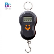 크레인전자저울 후크저울 매달림전자저울 BECBI - Electronic Hand Scales for Fishing 50kg x 10g Luggage Digital Travel Ha, Black