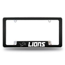 Rico Industries NFL 필라델피아 이글스 프라이머리 30.5 x 15.2cm(12 x 6인치) 크롬 전체 자동차 번호판 프레임 자동차/트럭/SUV용, Detroit Lions, Black