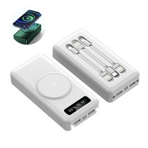 Ciooela 고속 대용량 보조배터리 30000 mAh 삼성 아이폰 가벼운 미니 유선 무선, 화이트 30000mAh