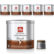 일리 아라비카 셀렉션 아이퍼에스프레소 브라질 카라멜 노트 인텐스 에스프레소 캡슐, 14.7g, 21개입, 6개