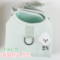 리토가토 러비 커스텀 캐릭터 강아지 하네스 민트 (컴퓨터 자수) 동물학교 추천, 베이지
