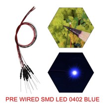 사전 유선 SMD 0402 LED 조명 모델 트레인 납땜 마이크로 리츠 화이트 레드 블루 그린 오렌지 옐로우 20 개, [04] Blue