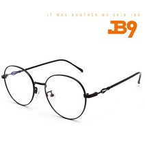 JB9 제이비나인안경 그대로착용 T2106 MATTE-BLACK 무광 블랙 블루라이트차단안경 시력보호 청광차단 동글이안경 안경줄증정