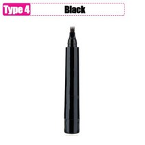 방수 수염 펜 필러 연필 및 브러시 증강 수리 콧수염 착색 쉐이핑 도구 헤어 펜슬, 04 Black No Brush