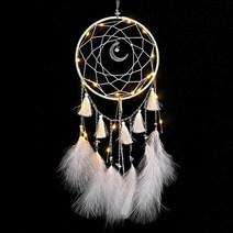 고급스러운 LED 드림캐쳐 50CM~65CM 인테리어 소품, 02.화이트달LED