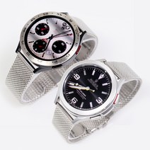 갤럭시워치4 클래식&워치4 원터치 메쉬밴드 46mm 42mm 44mm 40mm 호환, 실버