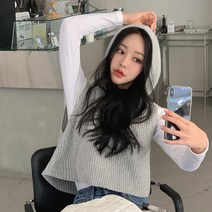 떳다그녀 (울50%)소이 와플 후드 울 베스트