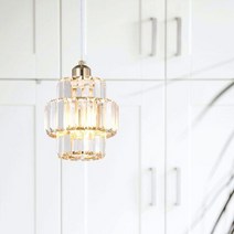 오로라 1등 이중 크리스탈 LED 펜던트 카페식탁조명, 8W 벌브 하얀빛, 엘비 8W 벌브 하얀빛