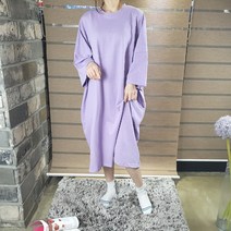 상상그이상 여성용 오버핏 이지 빅사이즈 무지 라운드 포켓 원피스