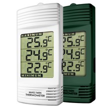 ETI 디지털 최고최저 온도계 0.1°C 단위 벽걸이, 화이트