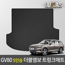 루카스 GV80 더블엠보 이중카매트 벌집매트, 더블엠보 5인승 트렁크 블랙/32-2-제네시스GV80(5인승), 현대, 현대