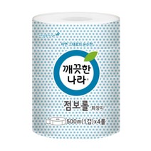 깨끗한나라 점보롤 1겹 500m 4개 대형 화장실 휴지, 단품