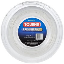 Tourna 프리미엄 폴리 테니스 스트링 블랙, 16g Reel / Pearl
