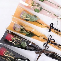 꽃 포장지 한송이 투명 opp 꽃포장 1송이 도매 포장지, 09.심플프레임금테멀티백[쿨블랙]50개