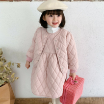 슈슈아리 루나 엠보 원피스 재킷 세트 여아 퀄팅 투피스 누빔