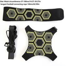 알리흘라 월드컵공인구 축구 공 연습 벨트 축구 킥 훈련 벨트 조절 가능한 트레이너 기차, 노란색 1.6m