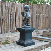 오줌싸개 분수 동상 실외 분수대 정원 연못 만들기 벨기에 돌분수 유럽풍, 60cm 오줌누는어린스님[청동색]+받침대3