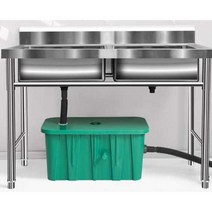 유수 분리기 오수통 침전조 오일 필터 정화조 싱크대, 블랙45x35x30cm왼쪽배출구