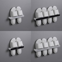 슬리퍼 정리대 욕실화 실내화 꽂이 거실화 거치대, 더블형(블랙), 1개