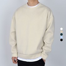 가이스토리 남자 남성 국내제작 캐주얼 오버핏 자수 라운드넥 긴팔 미소네오플랜맨투맨