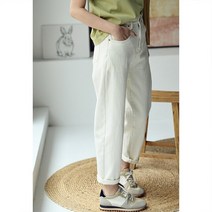 하렘 청바지 바지 빈티지 루즈핏 밝은 라인 루즈하고 얇은 원뿔형 캐쥬얼 모든 것