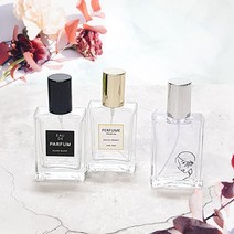 향기에반하다 향수용기 30ml 사각 투명 리필가능 스크류타입 유리공병 니치향수 만들기 DIY, 실버캡
