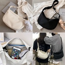 올더히어 남자 크로스백 미니 반달 나일론 남성 학생 메신저백 대학생 캔버스 옆으로매는 가방