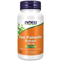 NOW 쏘팔메토 추출물(세레노아 리펜) 160mg 소프트겔 240정나우푸드(now foods), 120 Softgels