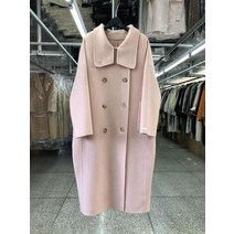 여성 트위드 자켓 여성 빅사이즈 여성용 스탠드 칼라 모직 알파카 재킷 더블 브레스트 루즈 롱 울 코트 한