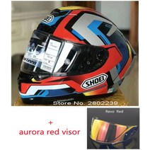 오토바이헬멧 SHOEI X14 헬멧 X-Fourteen Marquez Brink 레드 화이트 블루 풀 페이스 레이싱 오토바이, 02 aurora red visor