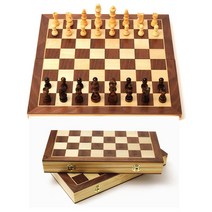원목 체스 접이식 자석 체스판 보드게임, 자석형중형
