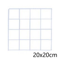DIY 현대 홈 벽 장식 철 격자 사진 프레임 아트 디스플레이 메쉬 스토리지 선반 엽서 참고 보드, 20x20cm 화이트